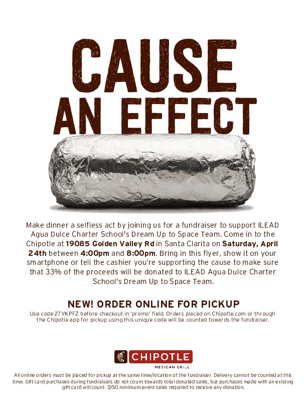 Chipotle fundraiser flyer english