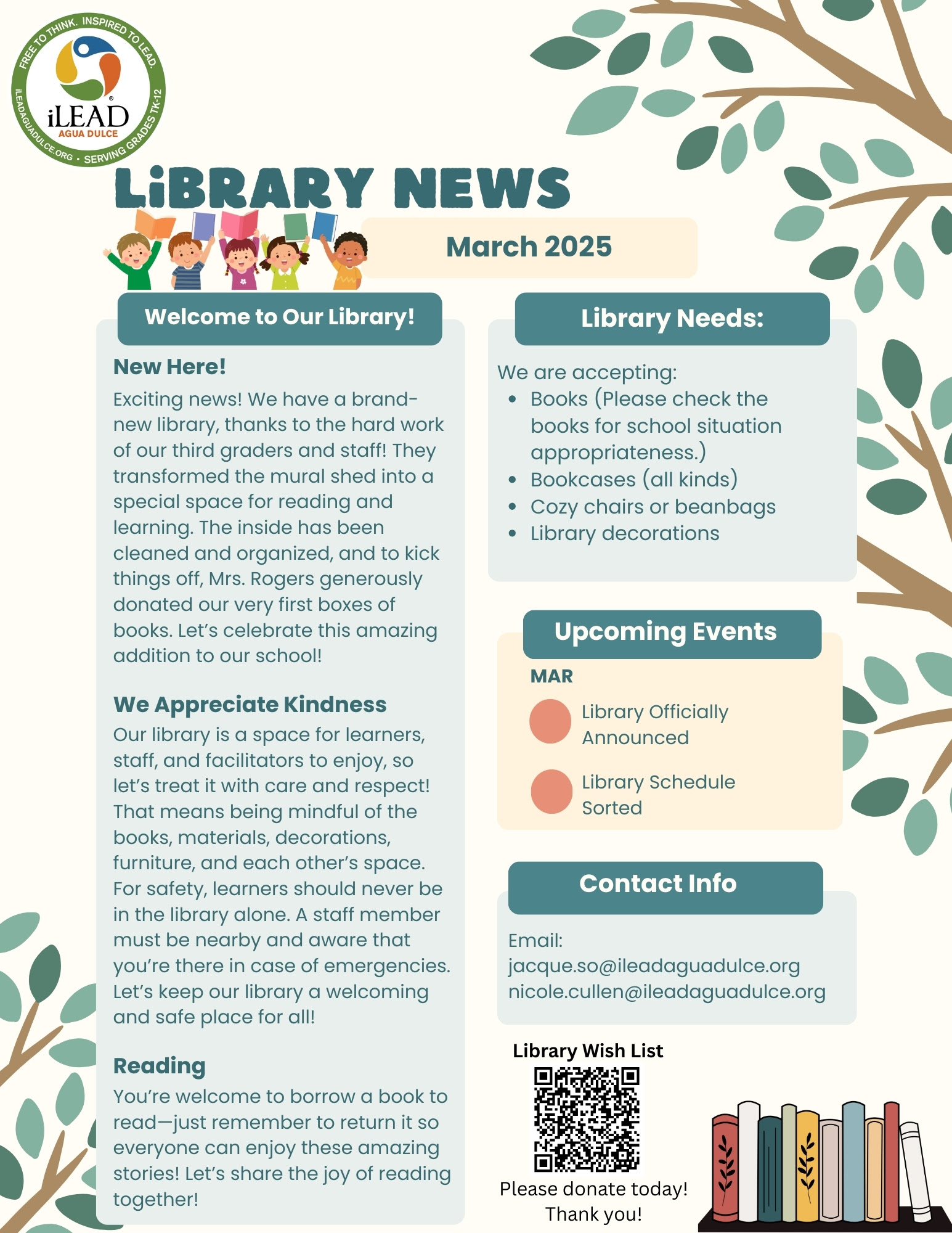 iLEAD Agua Dulce Library News March 2025