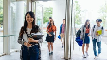 teens college doorway