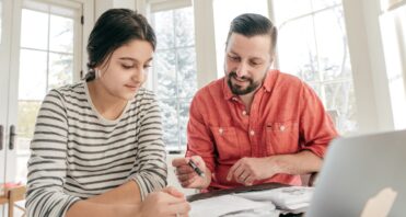 parents on laptop meeting