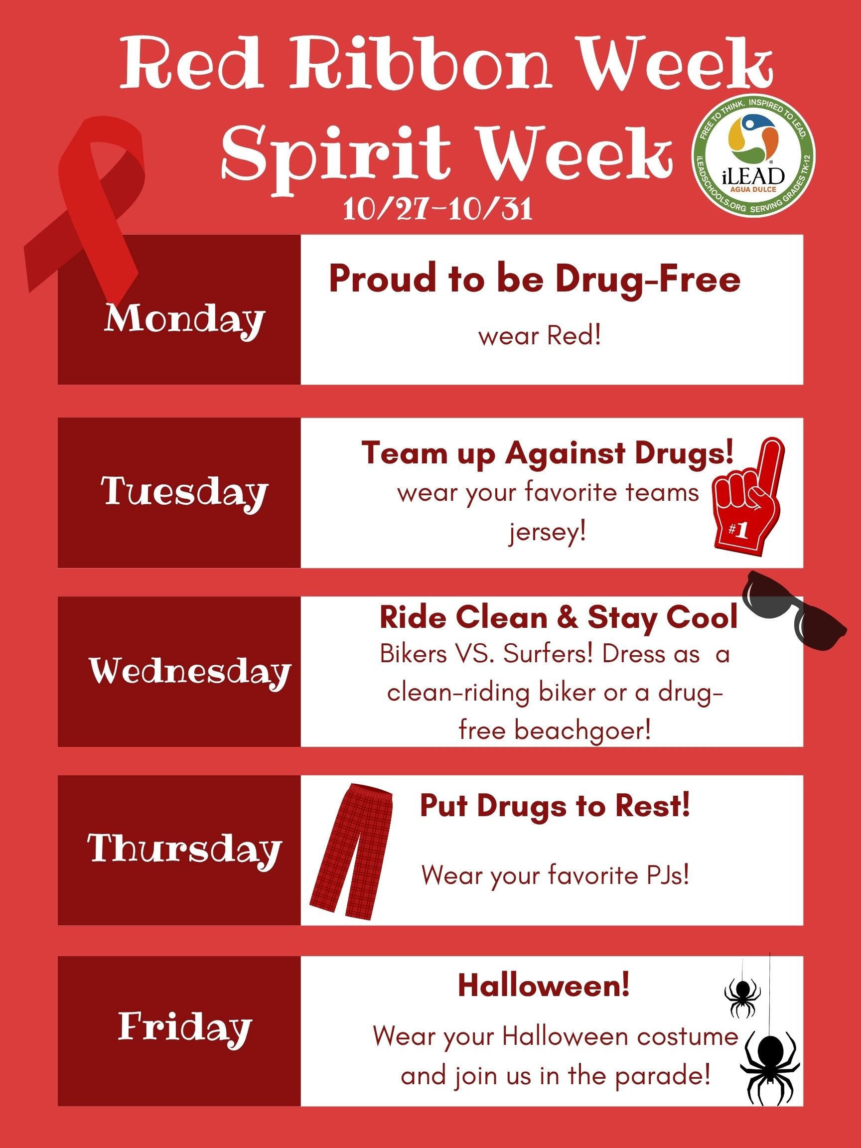 Red Ribbon Spirit Week iLEAD Agua Dulce 2025