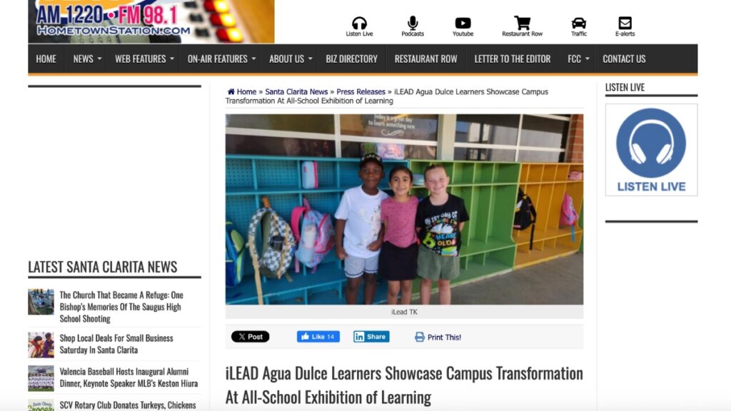 iLEAD Agua Dulce Learners Showcase Campus Transformation At All-School Exhibition of Learning KHTS 10.13.2025